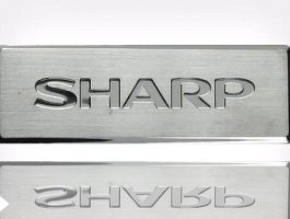 Sharp Metal Chrome Name Plate In Silver
